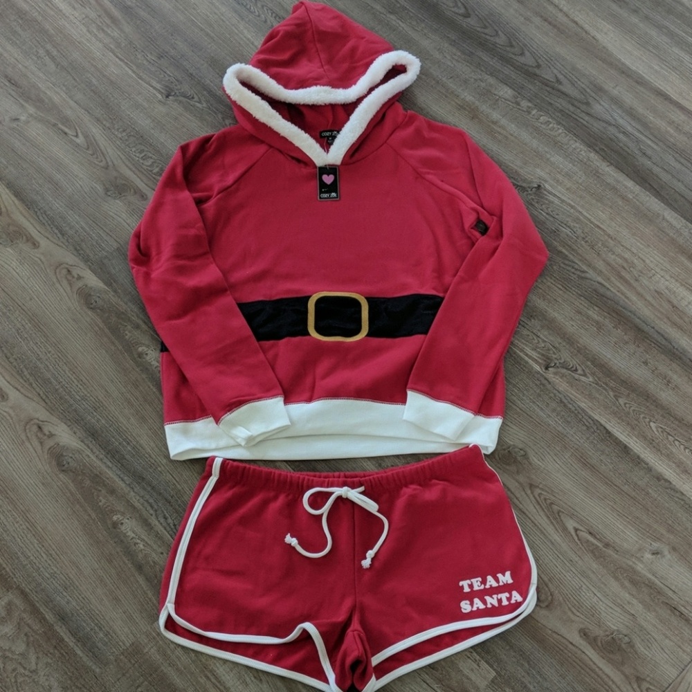 New! Cozy Zoe Santa Hoodie+Matching Shorts